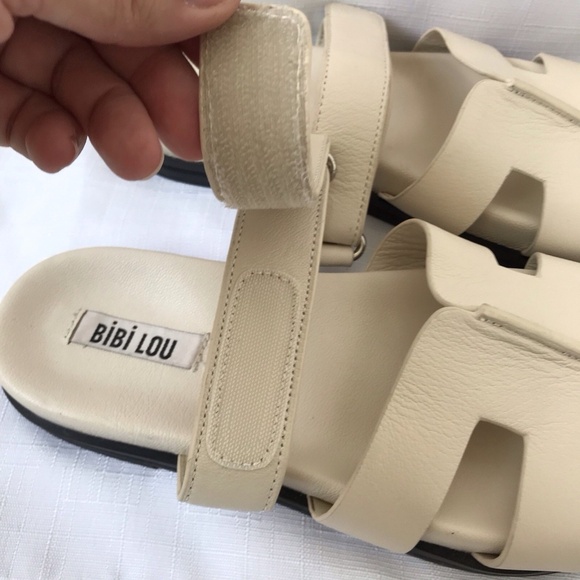 Anthropologie Bibi Lou Cutout Slide Sandals Cream Size 36 Us Size 5.5 $185 - Picture 7 of 12